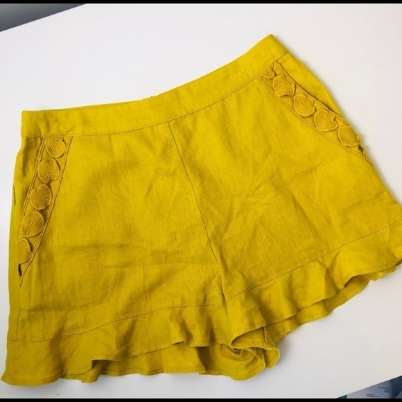 June & Hudson Ruffle Hem Linen Blend Shorts - Picture 9 of 9